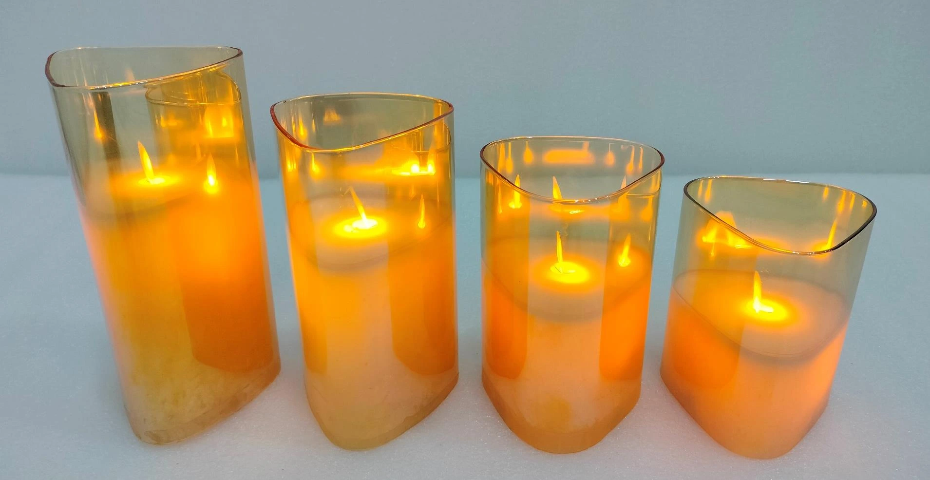 LED Candle in Oval Glass 12.5cm